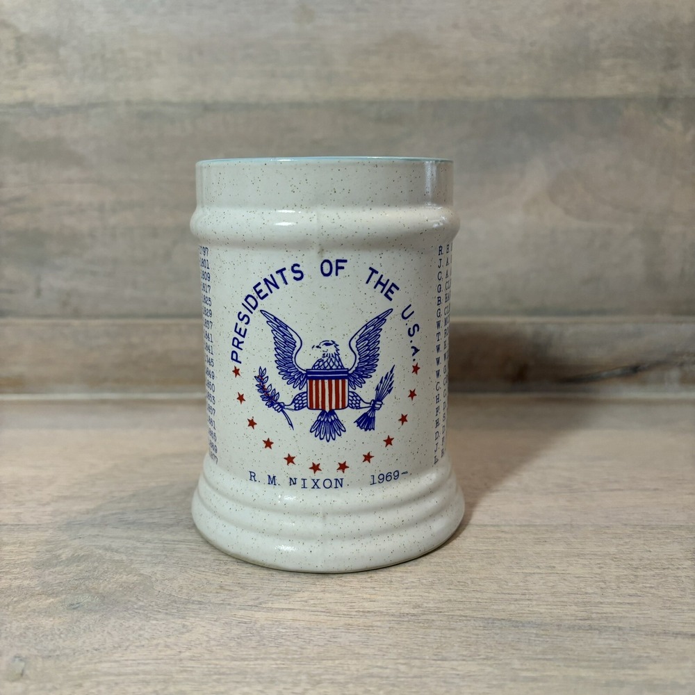 Vintage Presidents of the USA Ceramic Mug Richard Nixon 1969 Eagle Stein